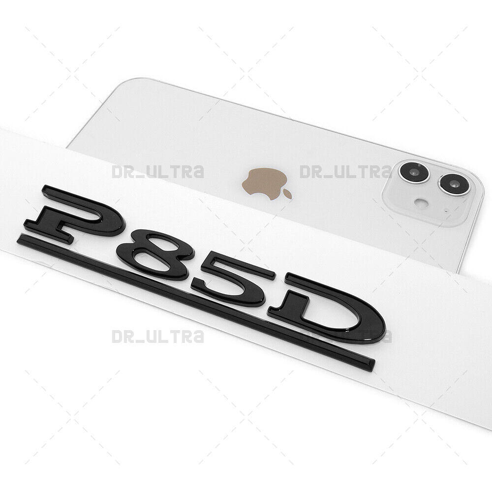 Tesla Liftgate P85D Performance Nameplate Logo Badge Emblem Sport Gloss Black