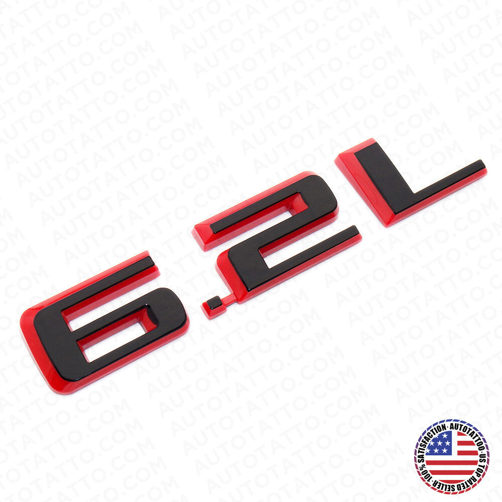 Chevy Silverado 6.2L Redline Hood Letter Logo Emblem Badge Z71 Blalck & Red