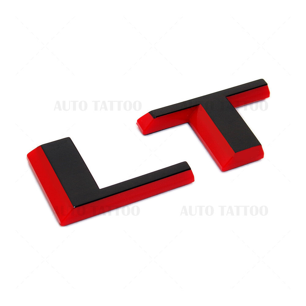 19-22 Silverado 1500 Redline Tailgate LT Letter Logo Emblem Badge Black & Red