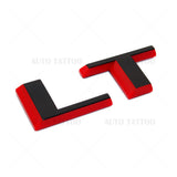 19-22 Silverado 1500 Redline Tailgate LT Letter Logo Emblem Badge Black & Red