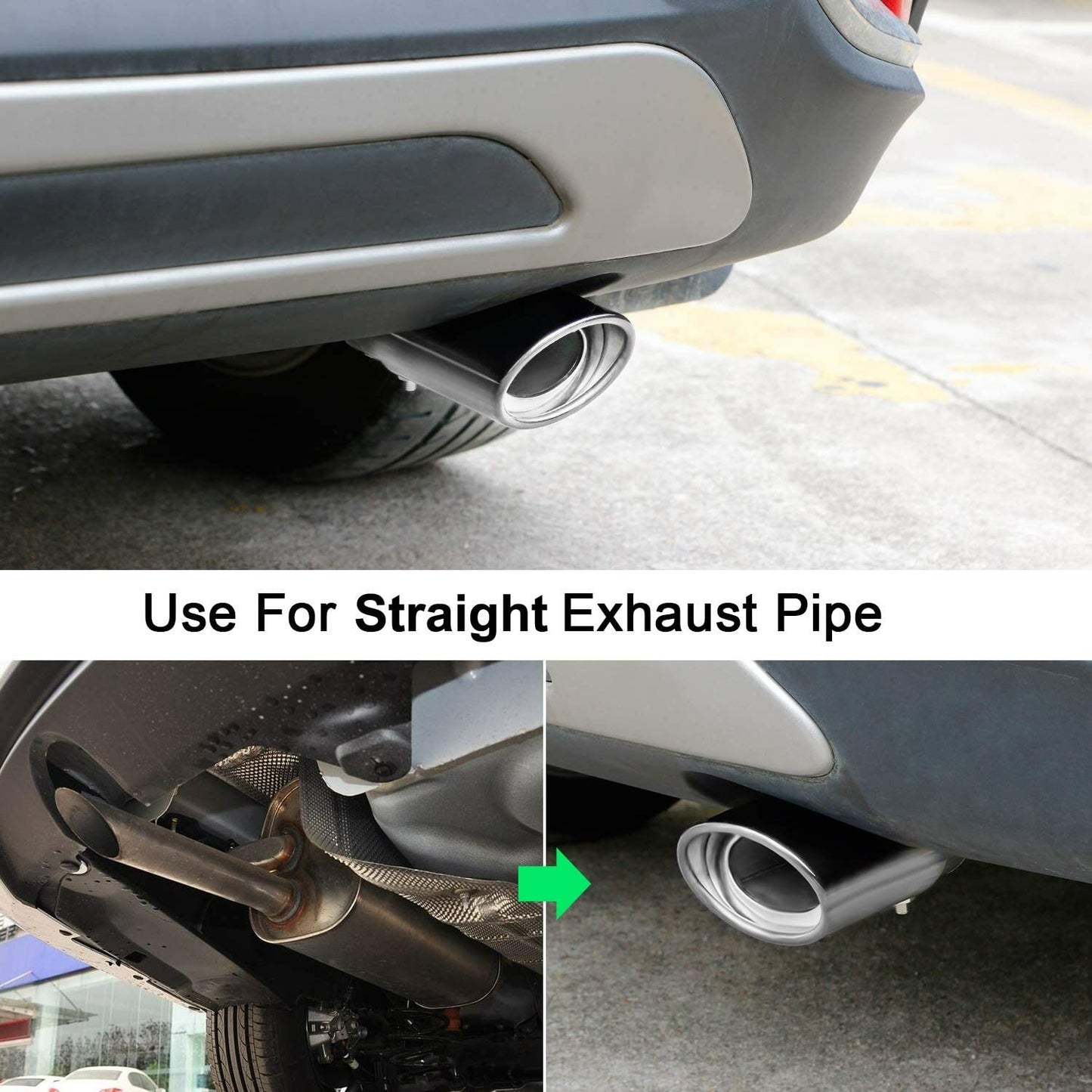 Universal Car Exhaust Pipe Tip Rear Tail Muffler Stainless Chrome 1.5" - 2.25"
