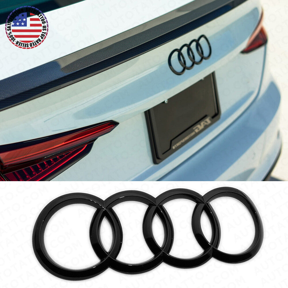 18-21 A5 S5 RS Sportback 4 Door Gloss Black Trunk Sign Logo Rings Badge Emblem
