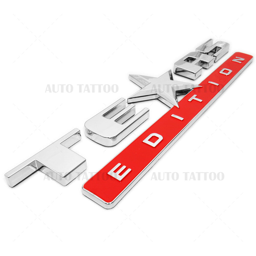 2x GMC Chevrolet Cadillac TEXAS Edition Door Emblem Badge Decorate Chrome Red