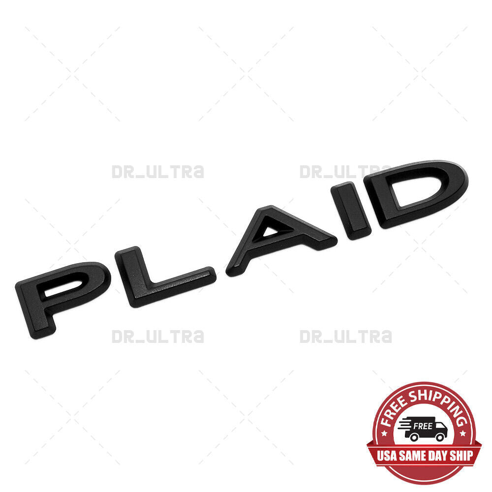 Tesla Model 3 S X Y Rear Tailgate Lid Plaid Nameplate Logo Badge Emblem Black