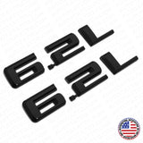 19-22 2x Gloss Black Chevy Silverado 1500 6.2L Hood Letter Logo Emblem Badge Z71