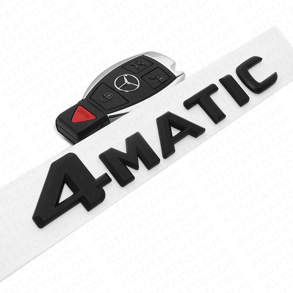 99-14 Mercedes 4Matic Emblem 3D Trunk Logo Letter Sport Badge AMG - Matte Black