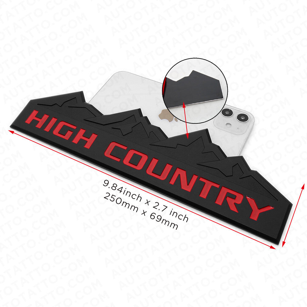 14-19 Chevy High Country Front Door Tailgate Letter Logo Emblem Badge Black Red