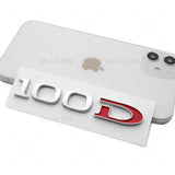 Tesla Rear Liftgate Lid Model 100D Nameplate Logo Badge Emblem Sport Chrome Red