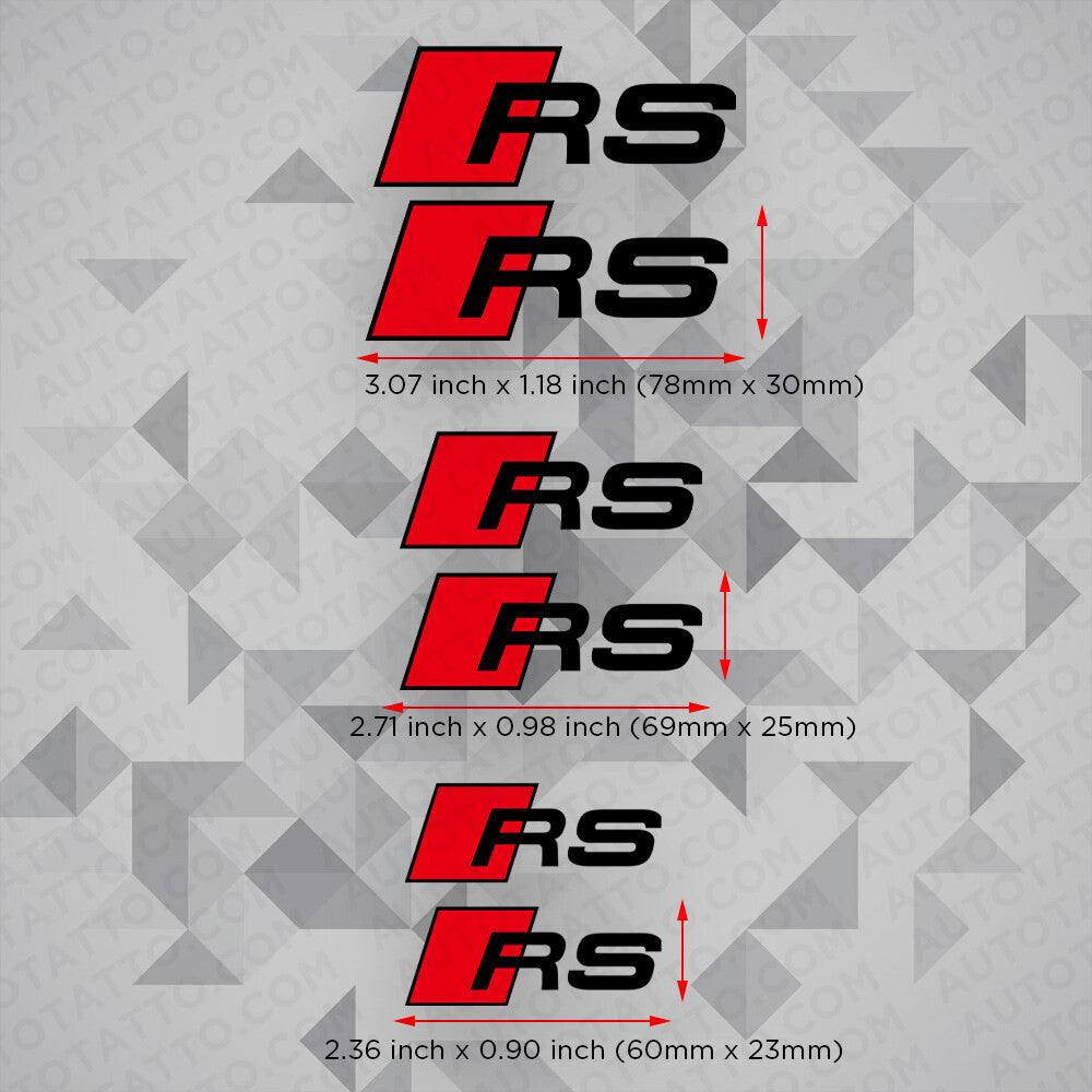 For Audi RS Sport Car Wheels Brake Caliper Sticker Decal Logo Decoration Black