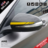 For New Mercedes Mirror Cover Trim Strip Sticker Vinyl Racing Decal AMG - Yellow