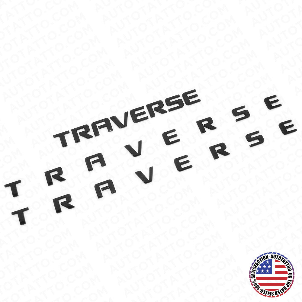 3x Chevy Traverse Front Door & Liftgate Badge Nameplate Logo Emblem Gloss Black