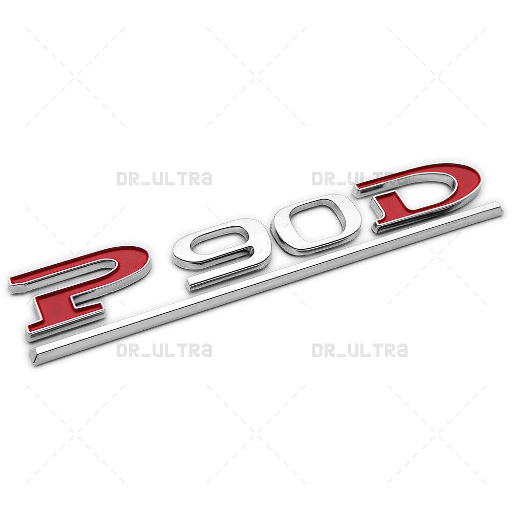 Tesla Liftgate P90D Performance Nameplate Logo Badge Emblem Sport Chrome Red