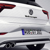 Universal Signature Letter Rear Liftgate Badge Sport Emblem For VW Flat Black