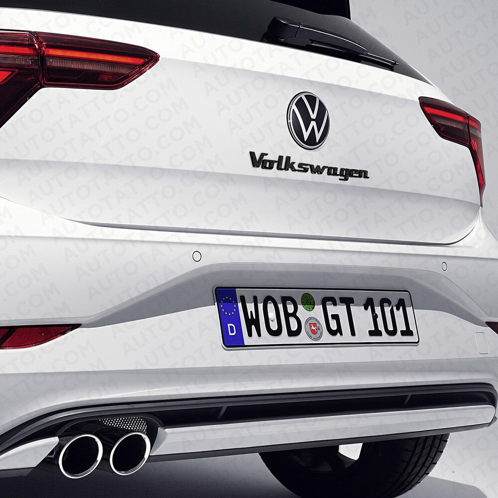 Universal Signature Letter Rear Liftgate Badge Sport Emblem For VW Flat Black