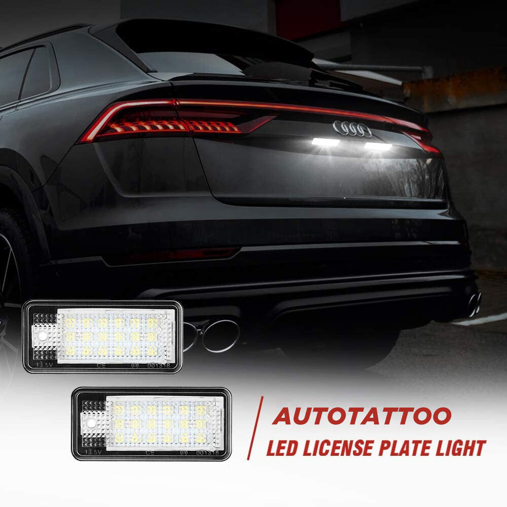 2x No Error LED License Plate Light 6000K Pure White For Audi A3 A4 A6 A8 S6 Q7