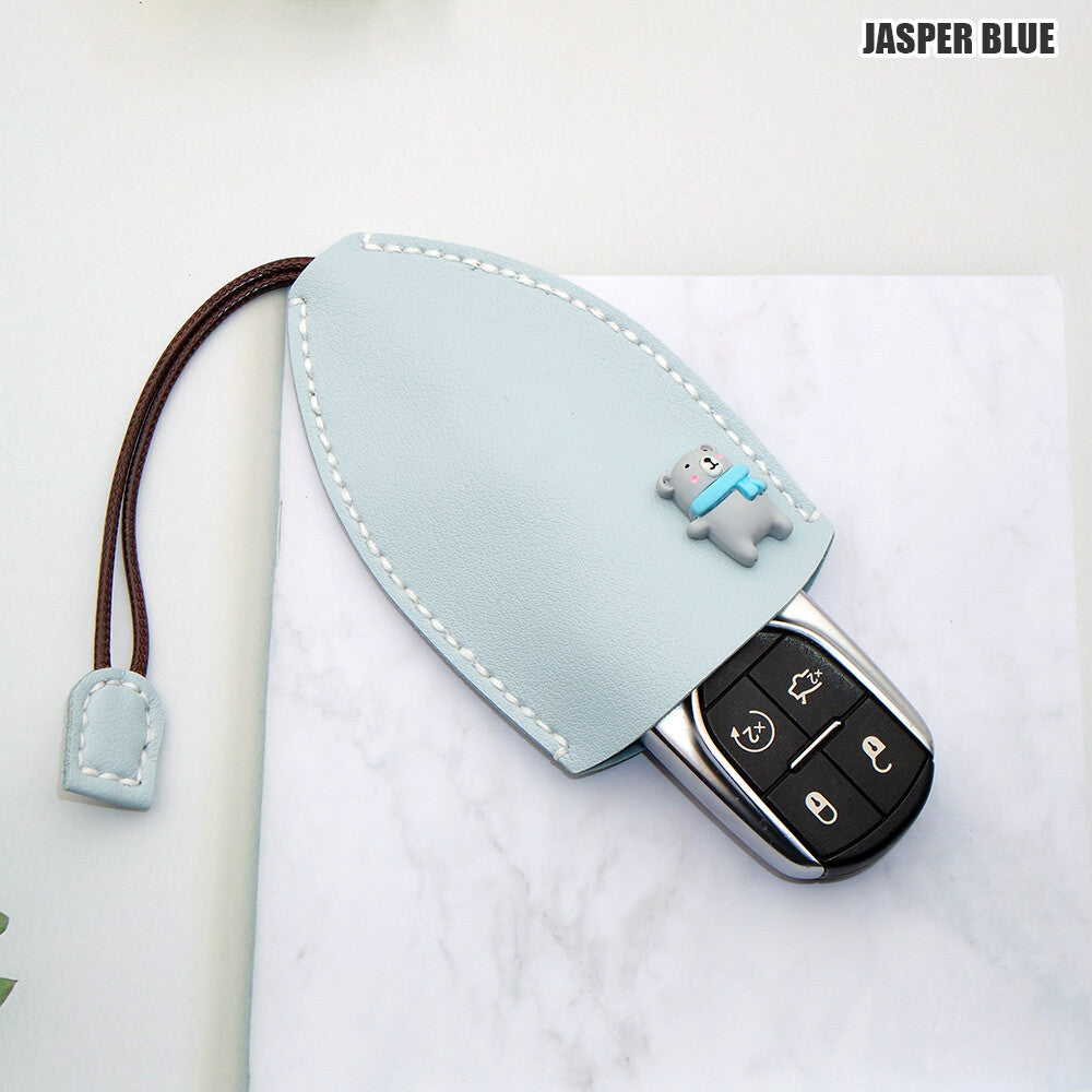 Universal Cute Cartoon Lady Car Key Fob Holder Cover Case Keychain Ring Gift