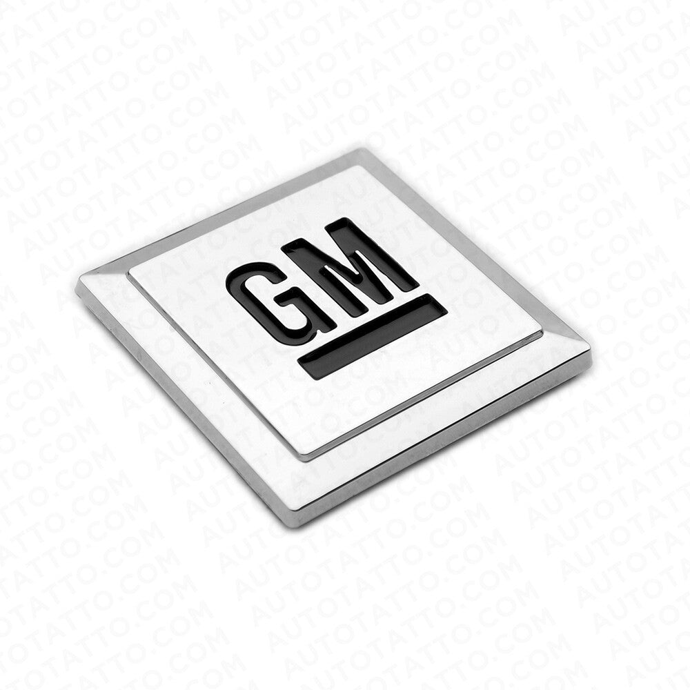 GM Logo Mark of Excellence 1.25" Fender Door Nameplate Emblem Badge Chrome Black