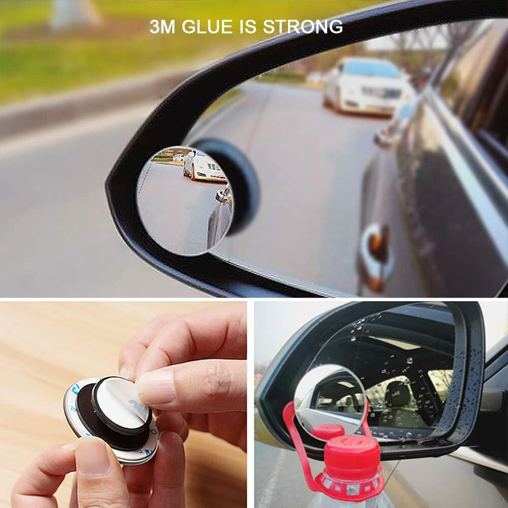 2pcs Car Side Mirror Wide Angle Blind Spot Stick on Car Mirror Rear View Mirror