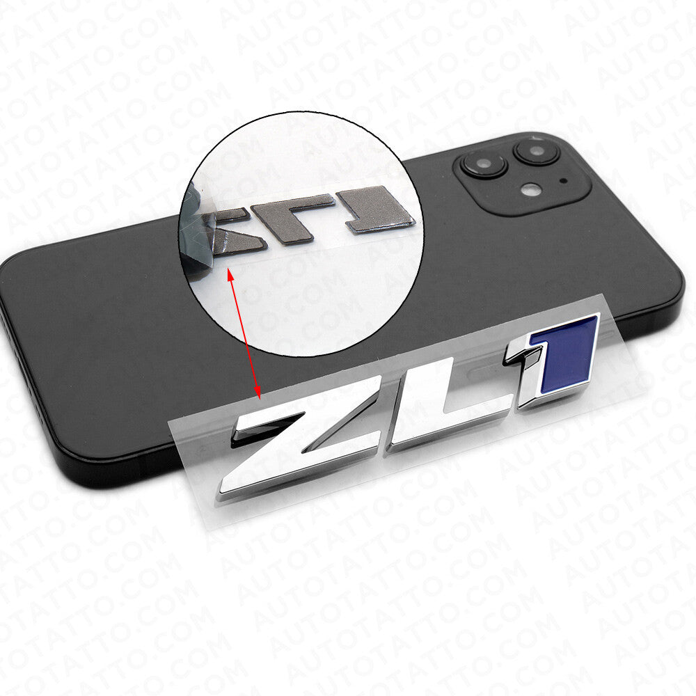 3pcs Camaro Hood & Rear Bumper ZL1 Nameplate Logo Emblem Decorate Chrome Blue