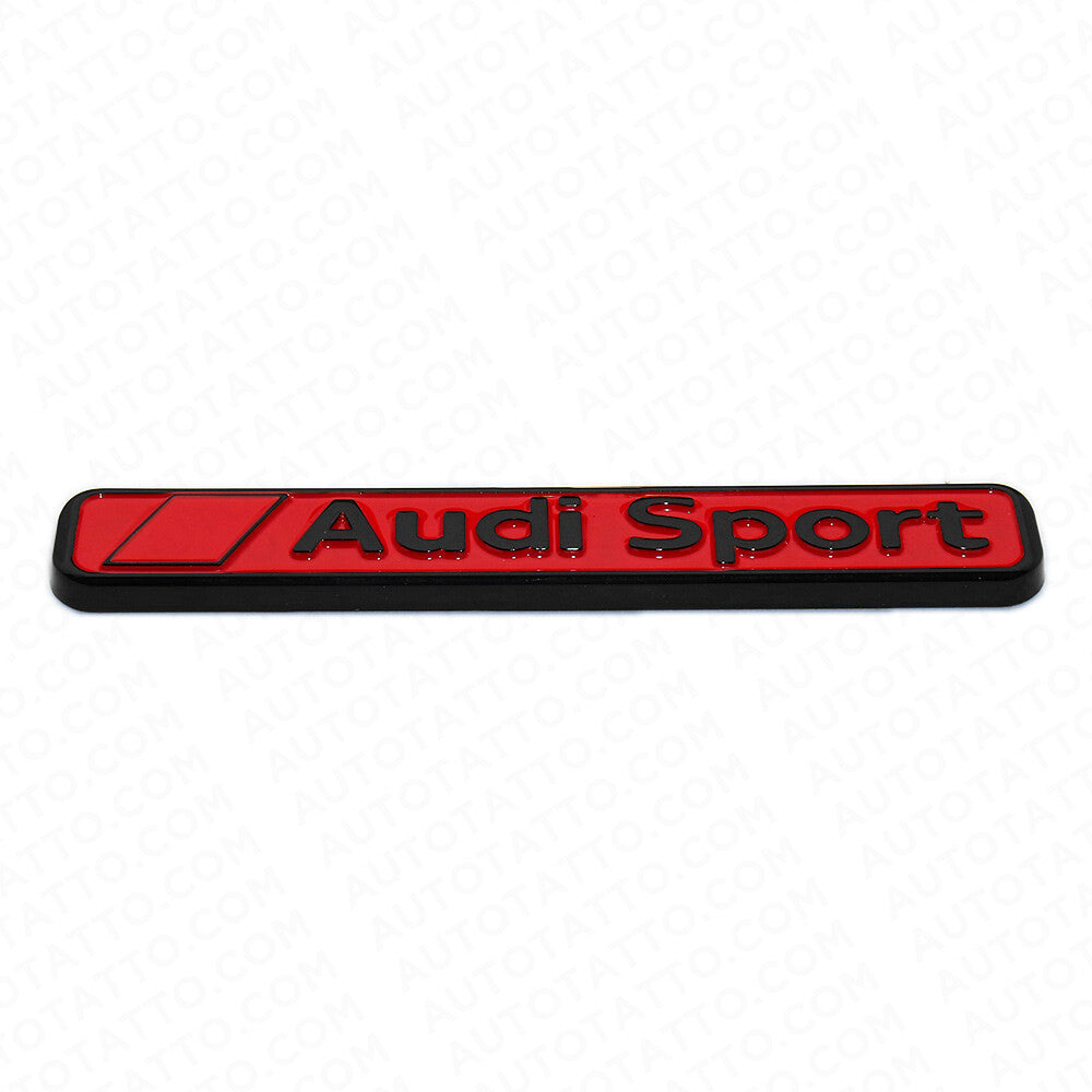 1x Red & Black Audi Sport Trunk Lid Fender Badge Marker Logo Emblem Decoration