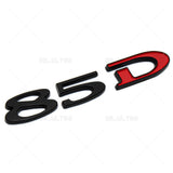 Tesla Rear Liftgate Lid Model 85D Nameplate Logo Badge Emblem Sport Black Red