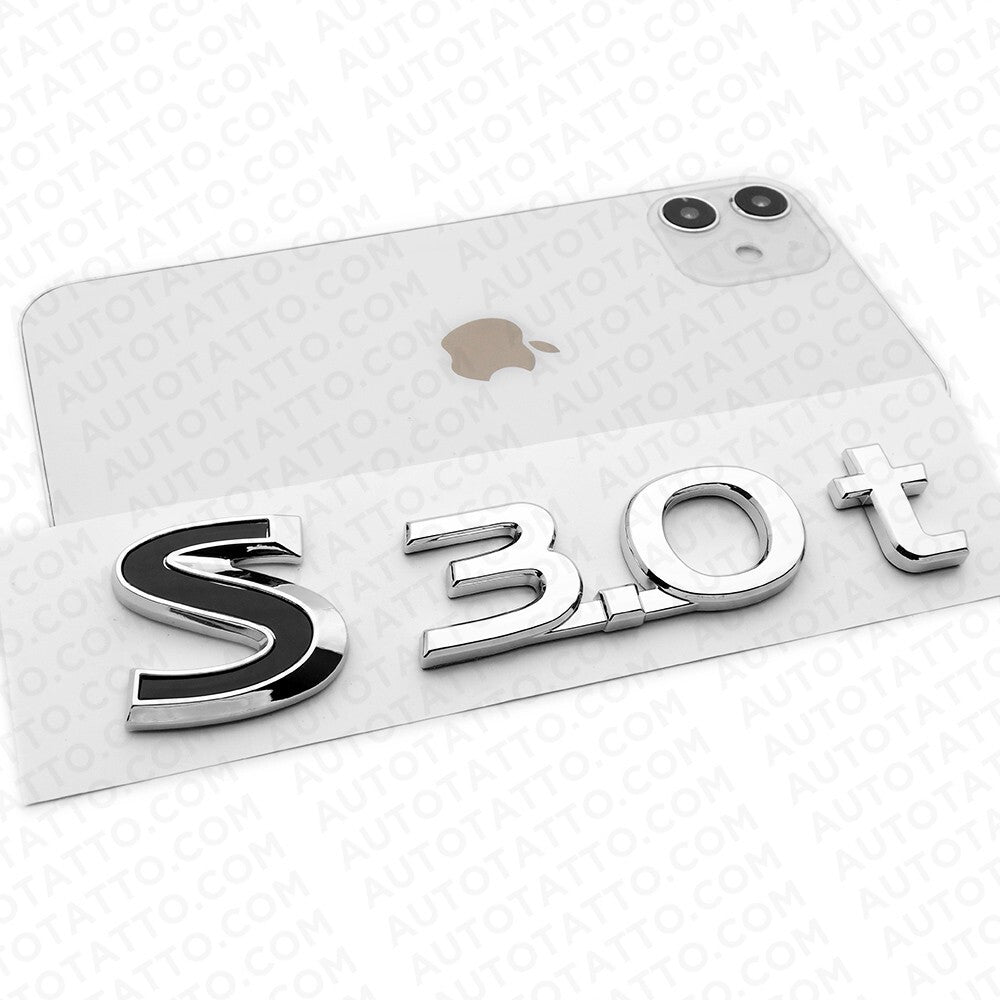 For Infiniti S 3.0t Left or Right Fender Badge Emblem Nameplate Chrome Black