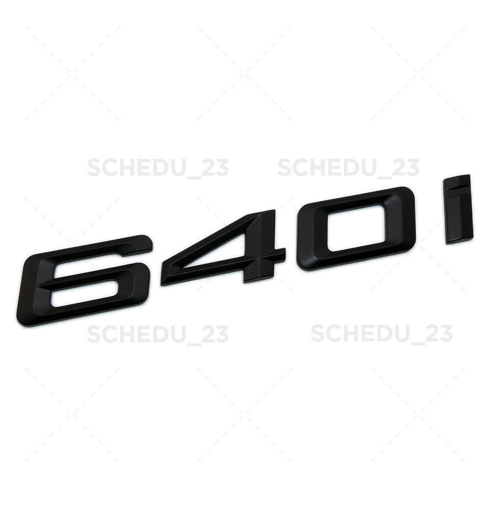 Matte Black 640i Letter Logo Emblem Badge Trunk Lid M Performance F06 F12 F13