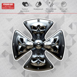 Cool Maltese Cross Skull 3D Sticker Decal Car Van Truck Liftgate Window Decorate