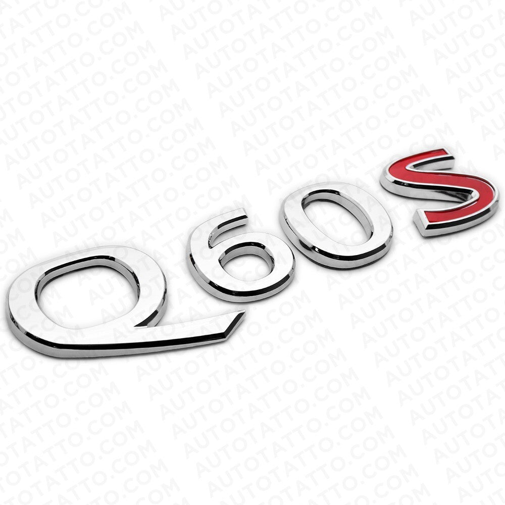 Infiniti Q60S Rear Trunk Logo Letter Badge Emblem Nameplate Sport Silver Chrome