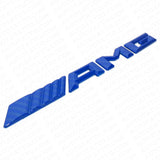 Blue Carbon Fiber Style AMG Sport Car Emblem 3D Trunk Lid Logo Badge Decoration