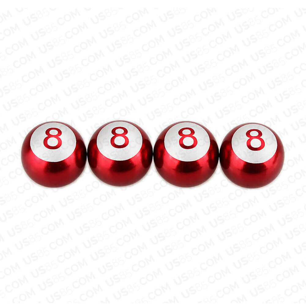 Universal No. 8 Eight Billiard Ball Car Round Caps Auto Valve Stems Decoration
