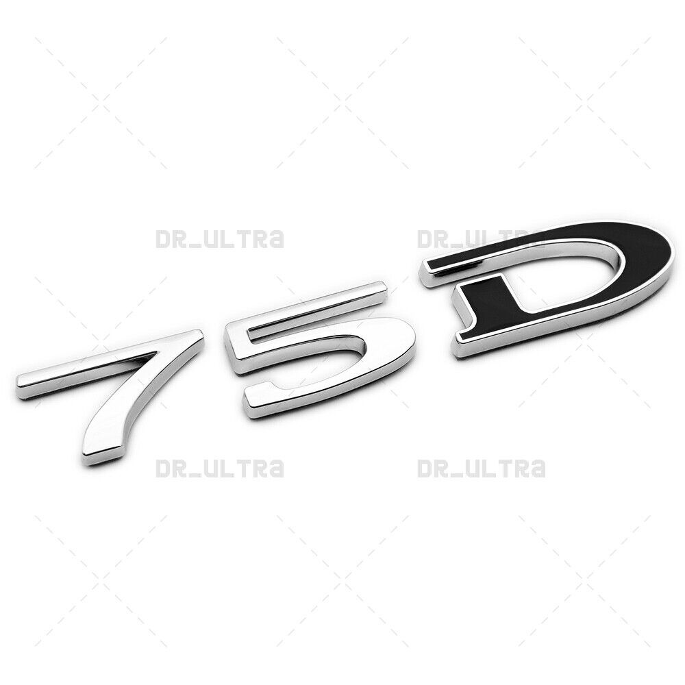 Tesla Rear Liftgate Lid 75D Letter Nameplate Logo Badge Emblem Sport OEM Chrome