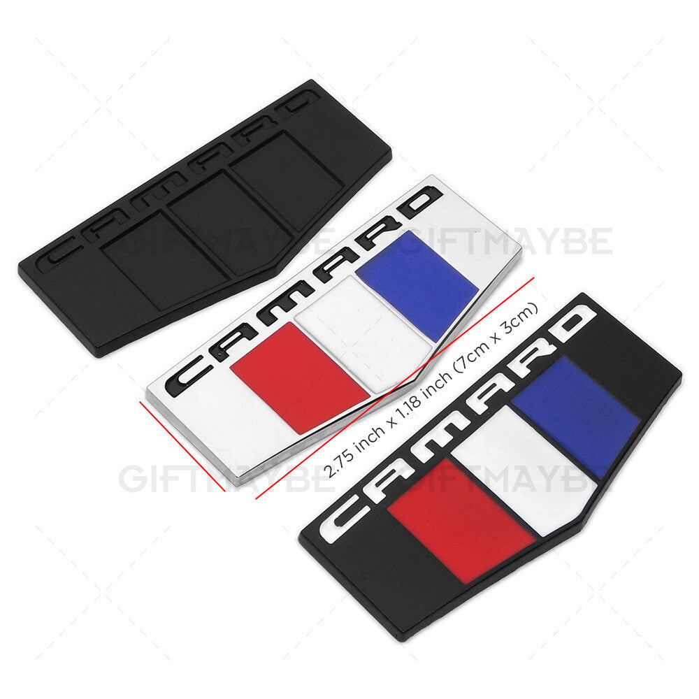 2x For GM Chevy CAMARO Logo Fender Marker Emblem 3D Black Sport Badge RS SS ZL1