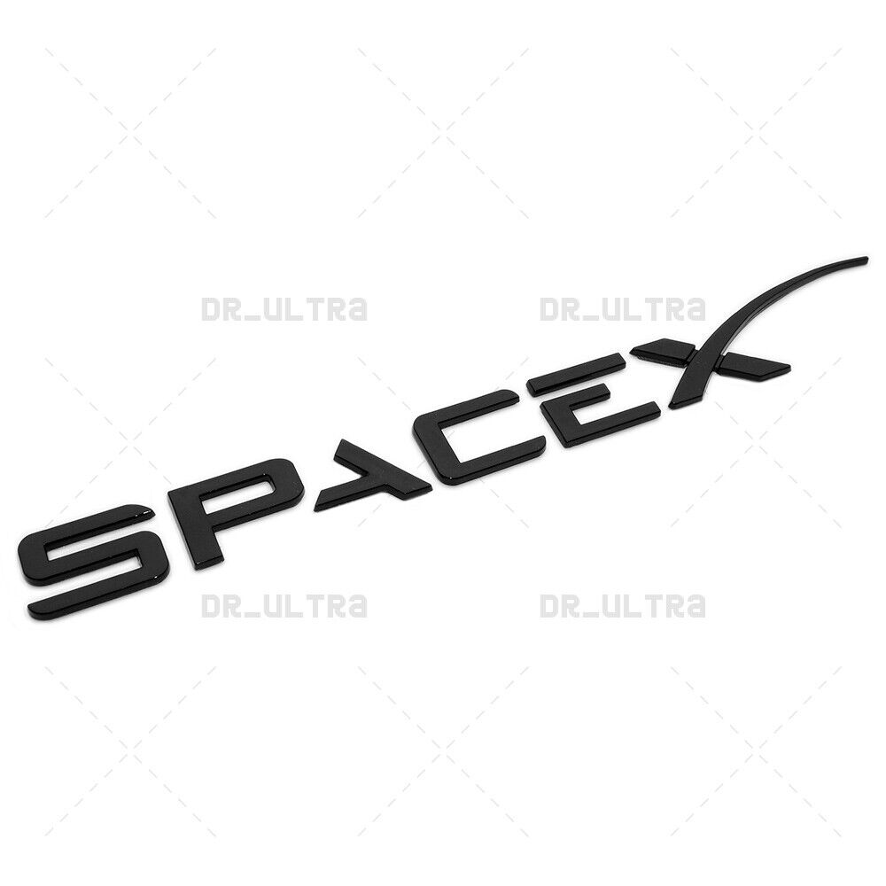 Tesla SpaceX 3D Decal Letter Nameplate Logo Badge Emblem Decorate Gloss Black