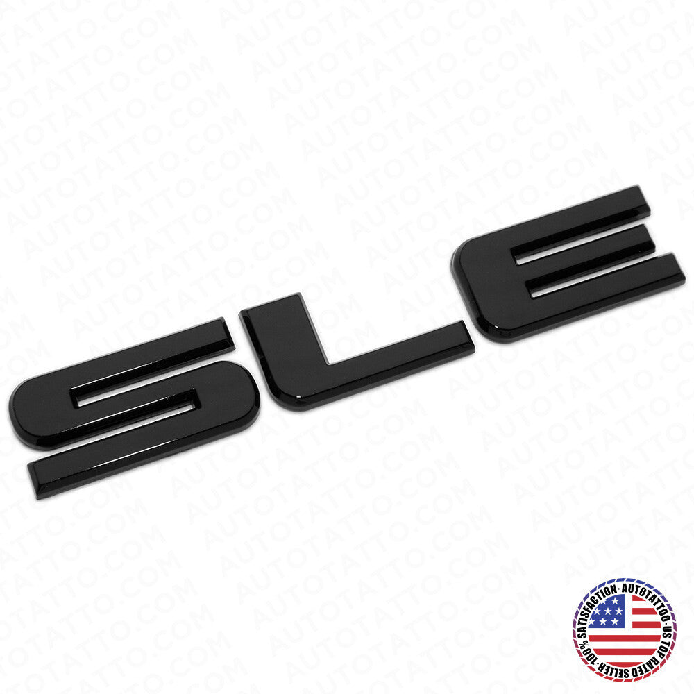 GMC SLE Tailgate Liftgate Door Letter Nameplate Emblem Logo Badge Gloss Black
