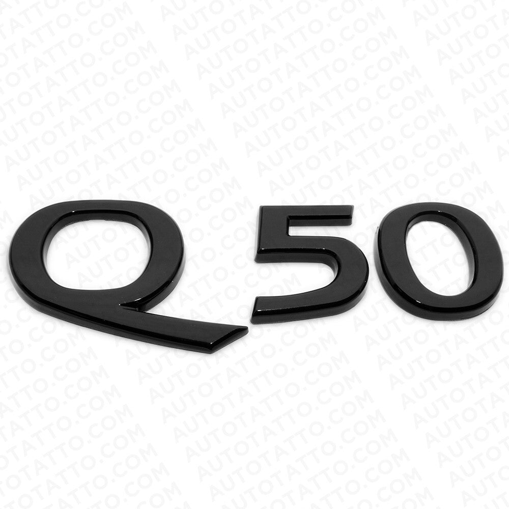 For Infiniti Q50 Rear Trunk Logo Letter Badge Emblem Nameplate Sport Gloss Black