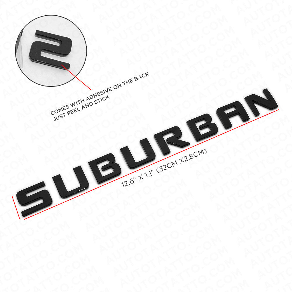 2x For Chevy Suburban Door Liftgate Nameplates Letter Badge Emblem Gloss Black