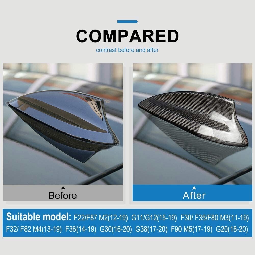 Real Carbon Fiber Shark Fin Antenna Cover Cap For BMW F30 F22 F32 F36 F80 M3 M4
