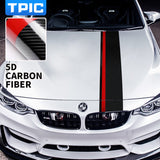 Carbon Fiber Car Hood Racing Sticker Stripe Decal For BMW Performance Sport