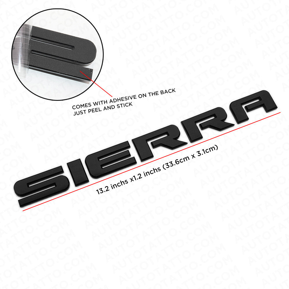 OEM GMC 07-20 Sierra Front Door / Tailgate Emblem Adhesive Nameplate Gloss Black