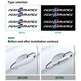 4PCS for BMW Car Decals M Performance Door Handle Sticker Car Body Decal Sport