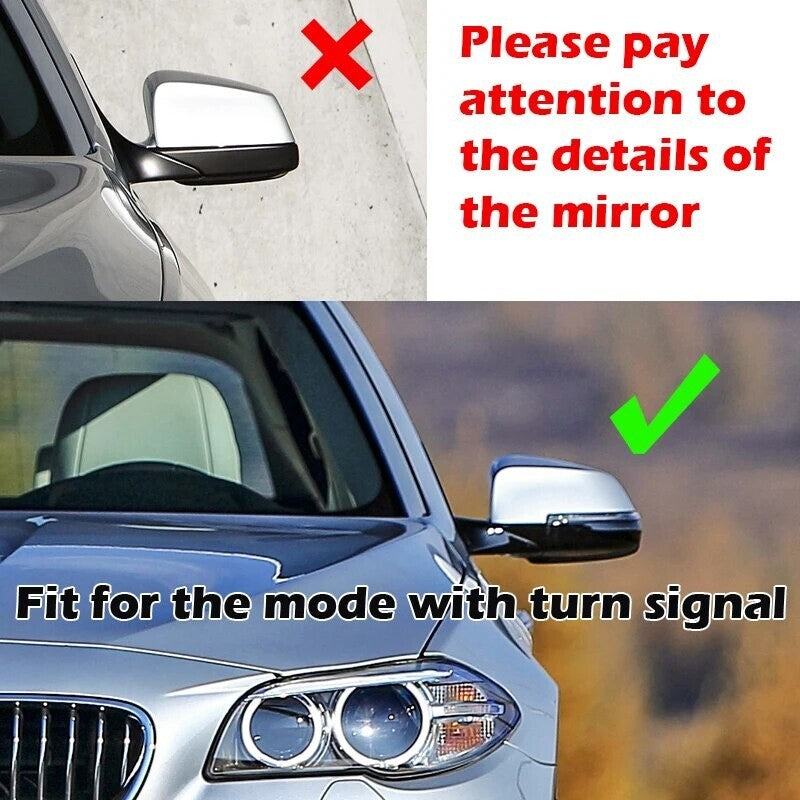 Gloss Black Side Mirror Cover Cap for 14-18 BMW F01 F06 F12 F13 F10 F11 F18 LCI