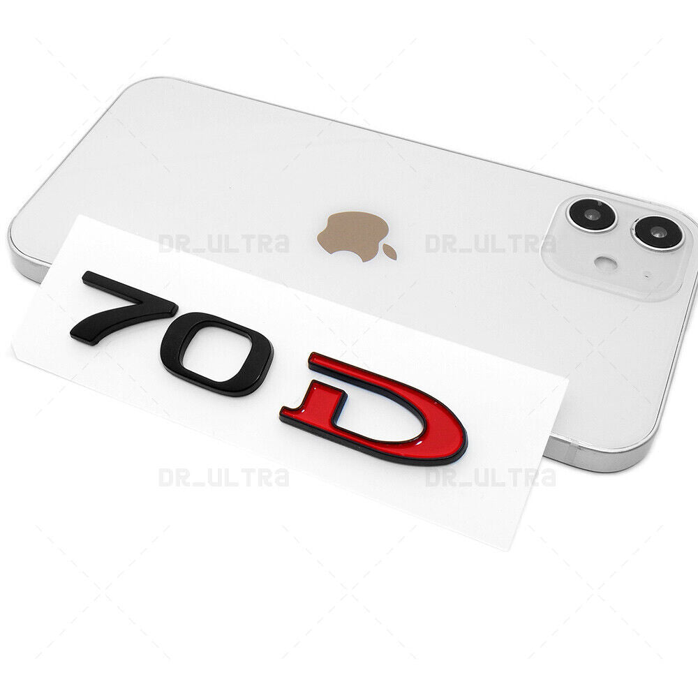 Tesla Rear Liftgate Lid Model 70D Nameplate Logo Badge Emblem Sport Black Red