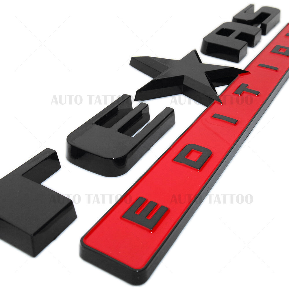 2x GMC Chevrolet Cadillac TEXAS Edition Door Emblem Badge Decorate Black Red