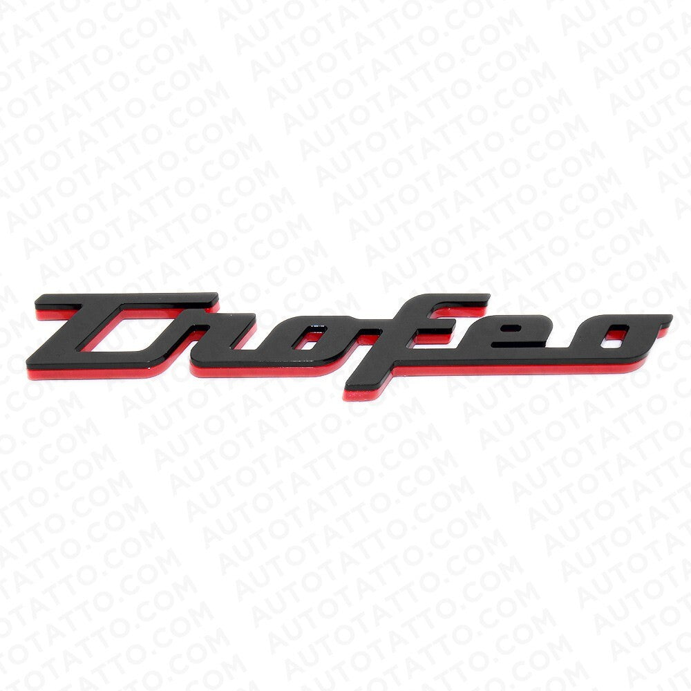 For Maserati Ghibli Levante GT Fender Trofeo Emblem Nameplate Badge Black Red