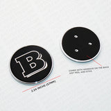 Universal Mercedes Brabus Black Hood Flat Adhesive Badge Logo Emblem AMG Sport