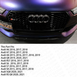 16-21 AUDI A6 A7 A8 S7 RS7 Matte Black Front Grille Rings Badge Sign Logo Emblem
