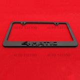 1x 4MATIC Gloss Black License Plate Frame Cover Decorate + Screw Caps