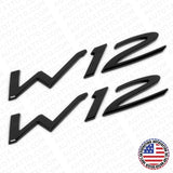 2x Bentley Continental GT Speed W12 Sidehead Fender Badge Emblem Matte Black