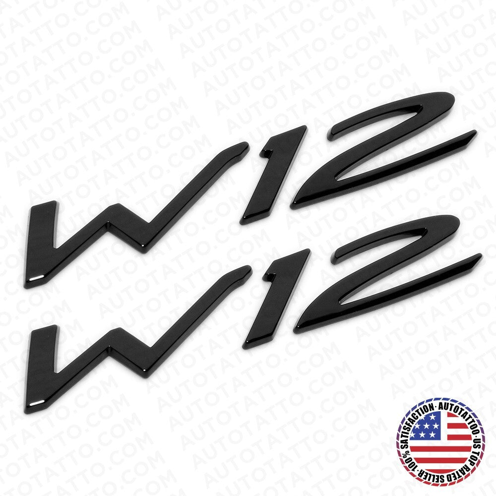 2x Bentley Continental GT Speed W12 Sidehead Fender Badge Emblem Matte Black